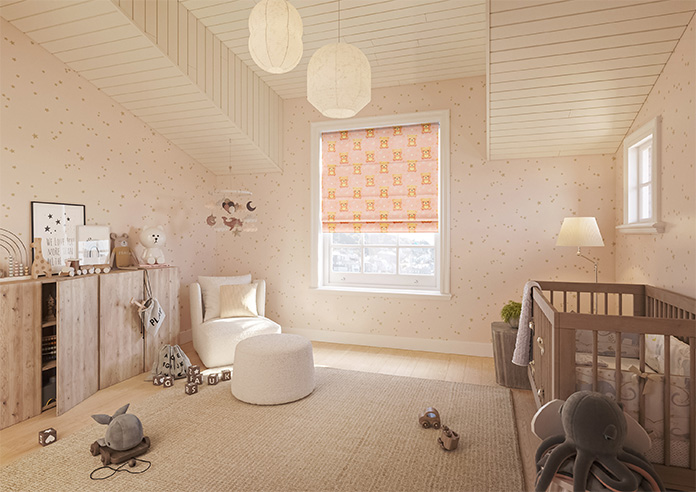 Little Bear, Peach Sorbet - Twist&Fit Roman Blind - Image 6